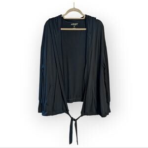 Torrid Hooded Super Soft Knit Open Front Lounge Athletic Black Cardigan Womens